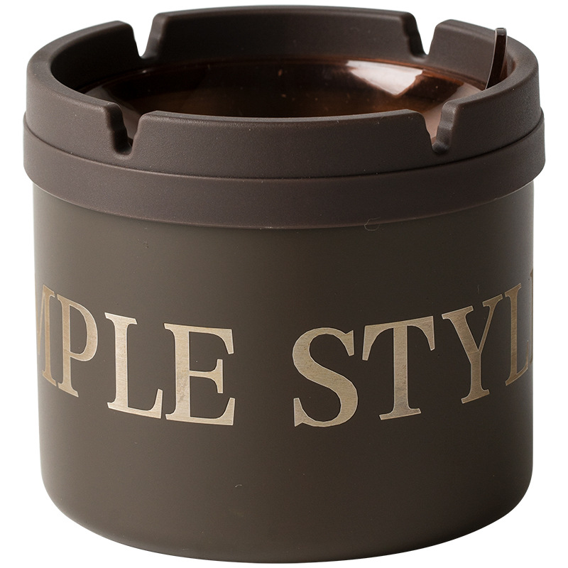 (2개) 크리 에이 티브 라이트 럭셔리 고급 스테인레스 스틸 재떨이 INS 윈드 가정용 호텔 오피스 호텔 방풍 플립 커버 재떨이