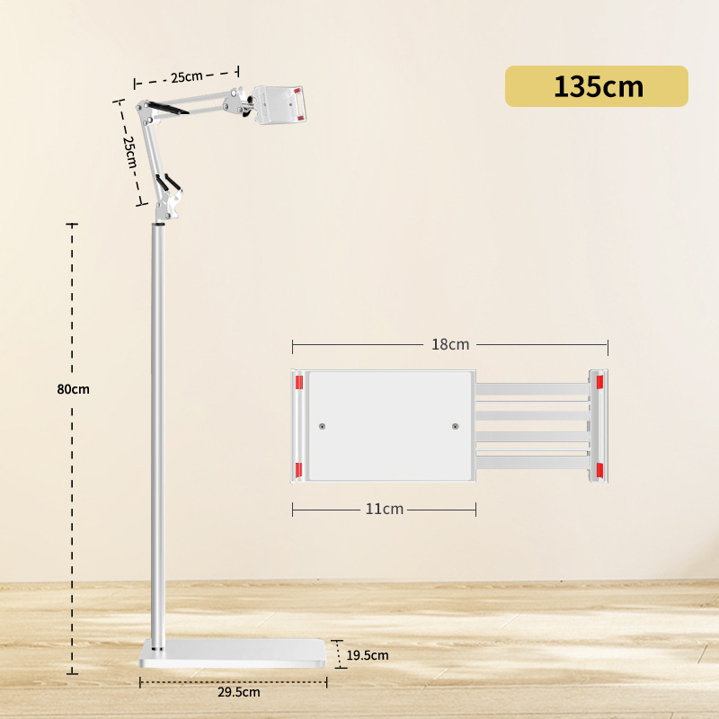 Suporte de chão cantilever branco YX-201 135 * tablet para celular de 10,2 polegadas