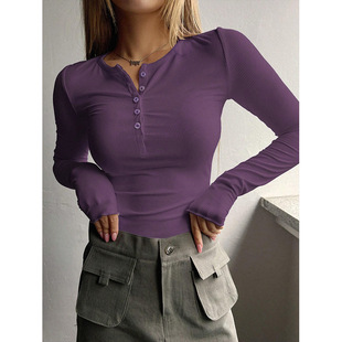 Autumn and Winter High-end Knitted Shirt Top Women's Cross-border Korean-style Lazy-style Slim-fit Knitted Pullover Base Shirt for Women
