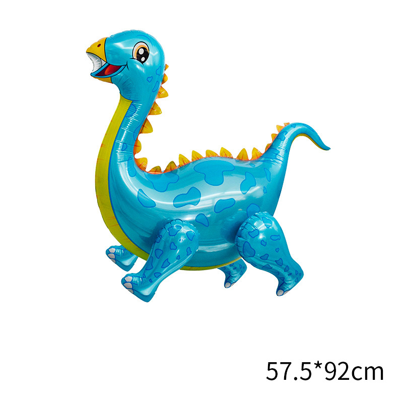 4D dinosaurio aluminio globo empalme montaje simulación dibujos animados juguete globo Jurásico mundo tema decoración diseño