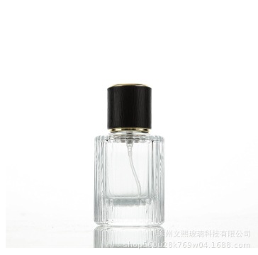 En stock boca de tornillo botella de perfume a rayas de alto grado 30ml50ml barra vertical prensa cilíndrica spray sub-botella de incienso sin fuego