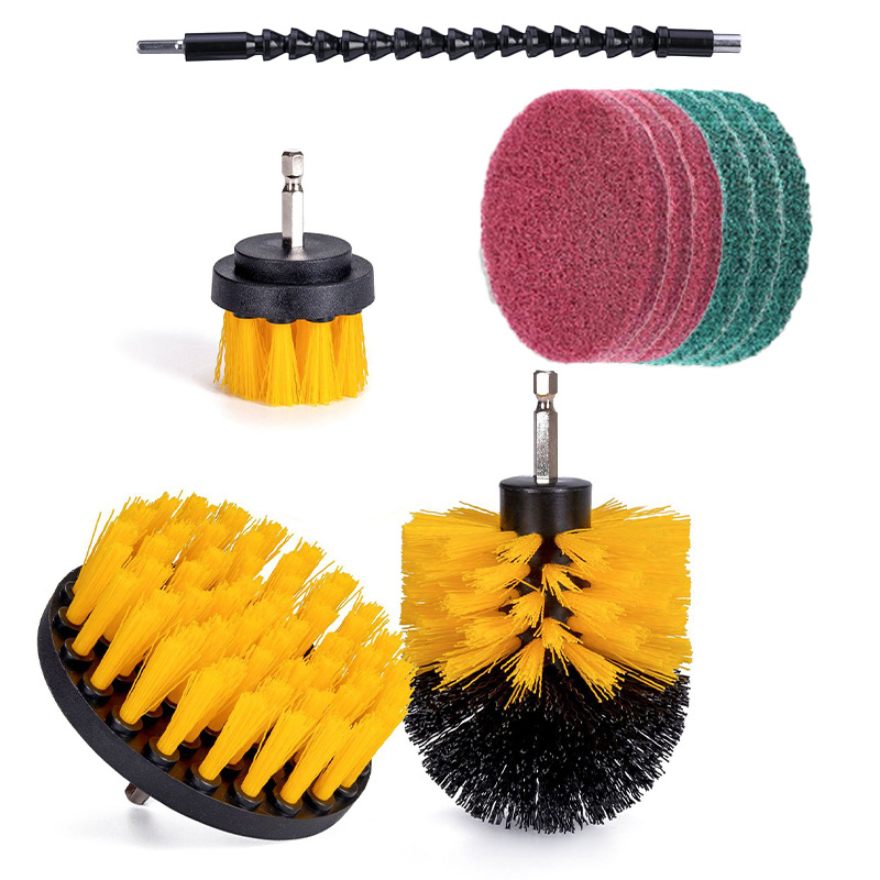 노란색, 3피스 세트 + 빨간색 3개 + 녹색 3개 + 범용 유연한 샤프트, 플라스틱