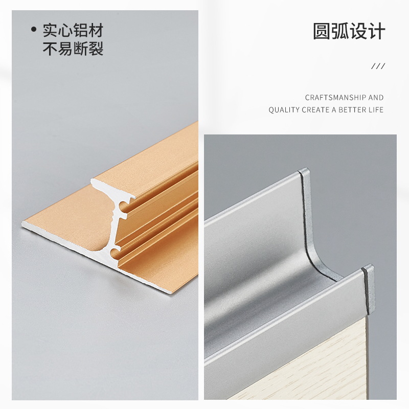 Ranurado-Libre de tipo L manija de la puerta del armario invisible armario empotrado cocina manija de la puerta del gabinete sin manija moderna minimalista