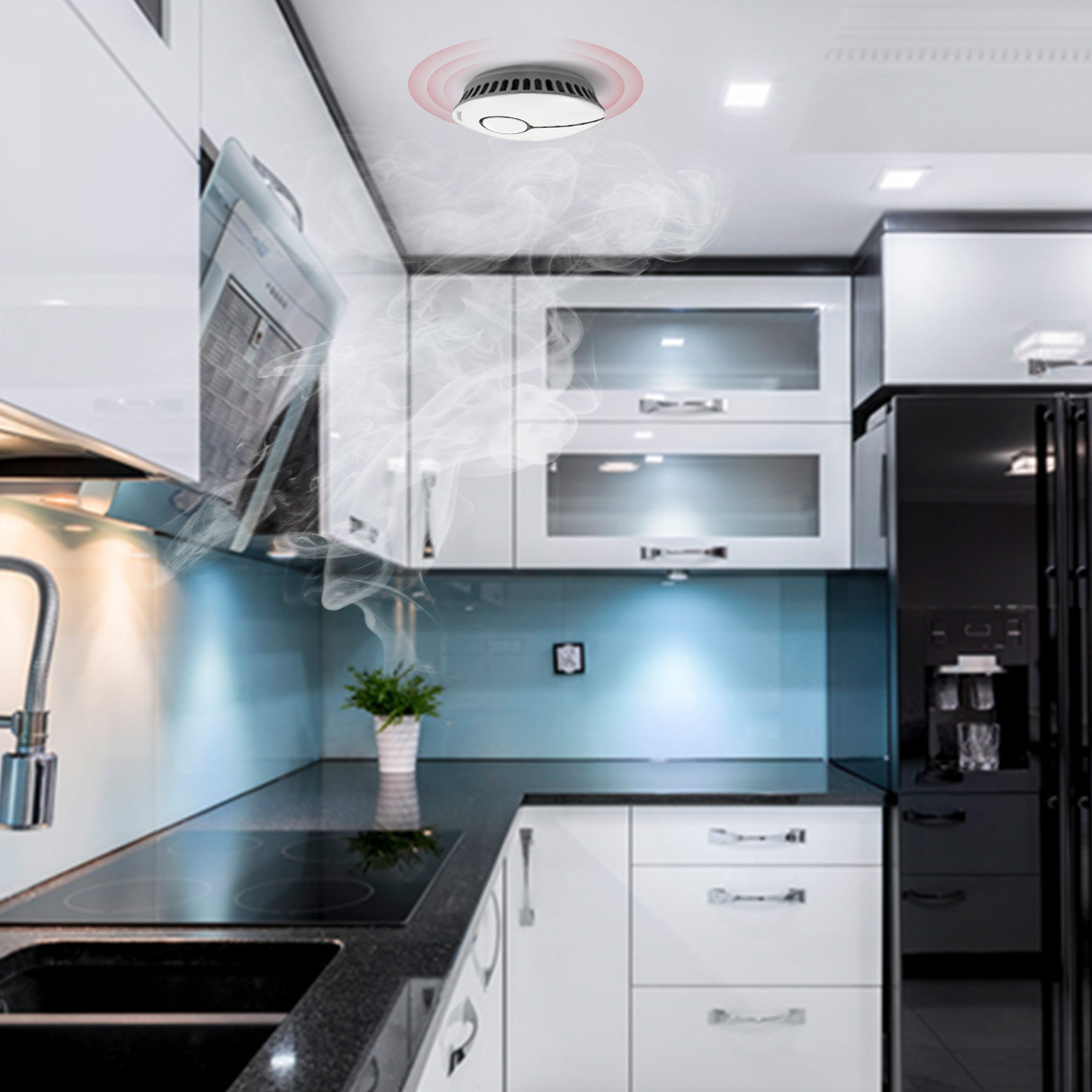 跨境亚马逊速卖通家用插电一氧化碳探测器户外露营煤烟煤气探测