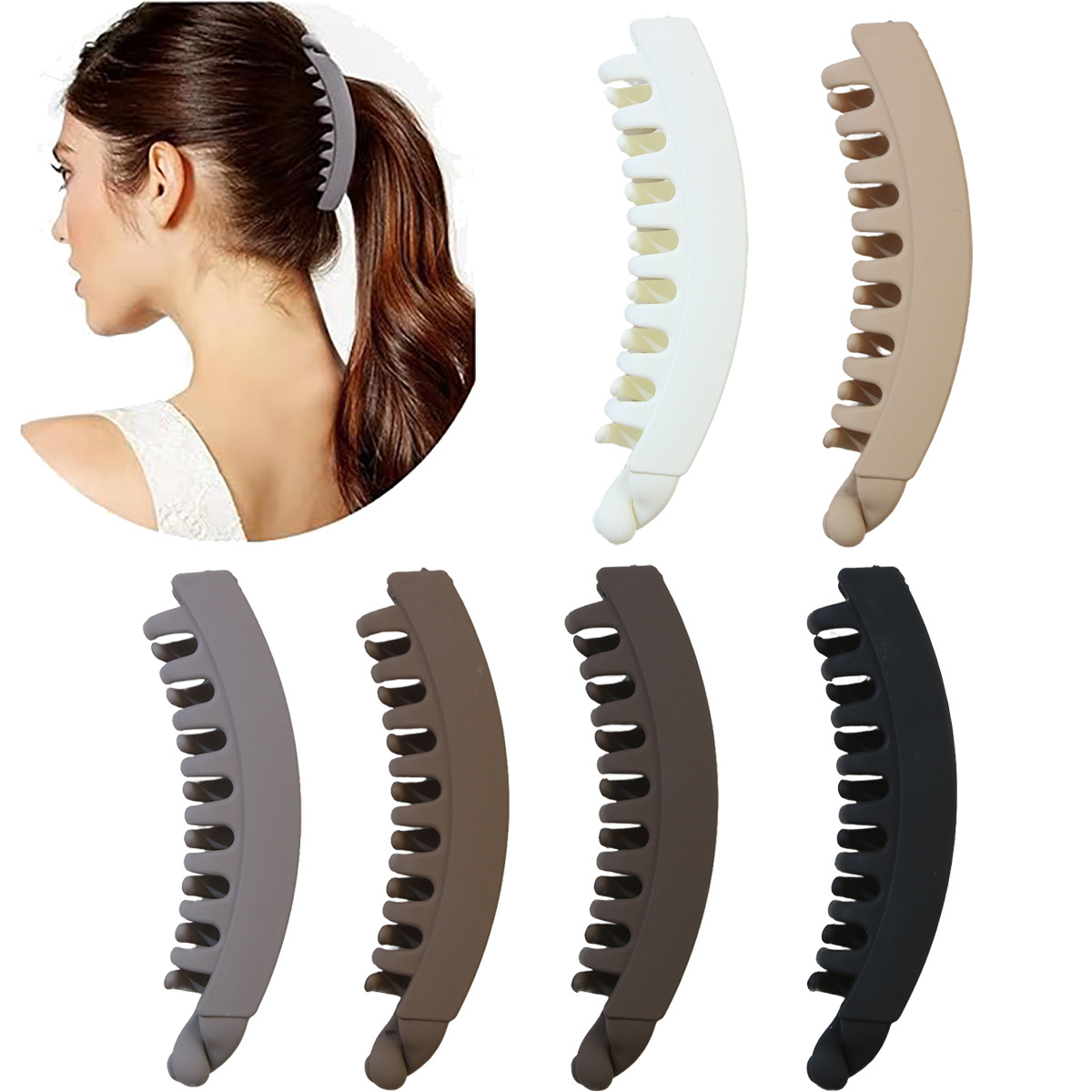 Pince banane mate accessoire cheveux épais anti-glisse queue cheval_voghion.com