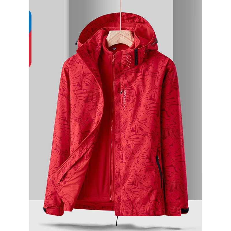 Jacketa de asalto 3 - en - 1 para hombres y mujeres, dos piezas desmontables a prueba de viento, impermeable y cálido, abrigo al aire libre para parejas de montaña image 3