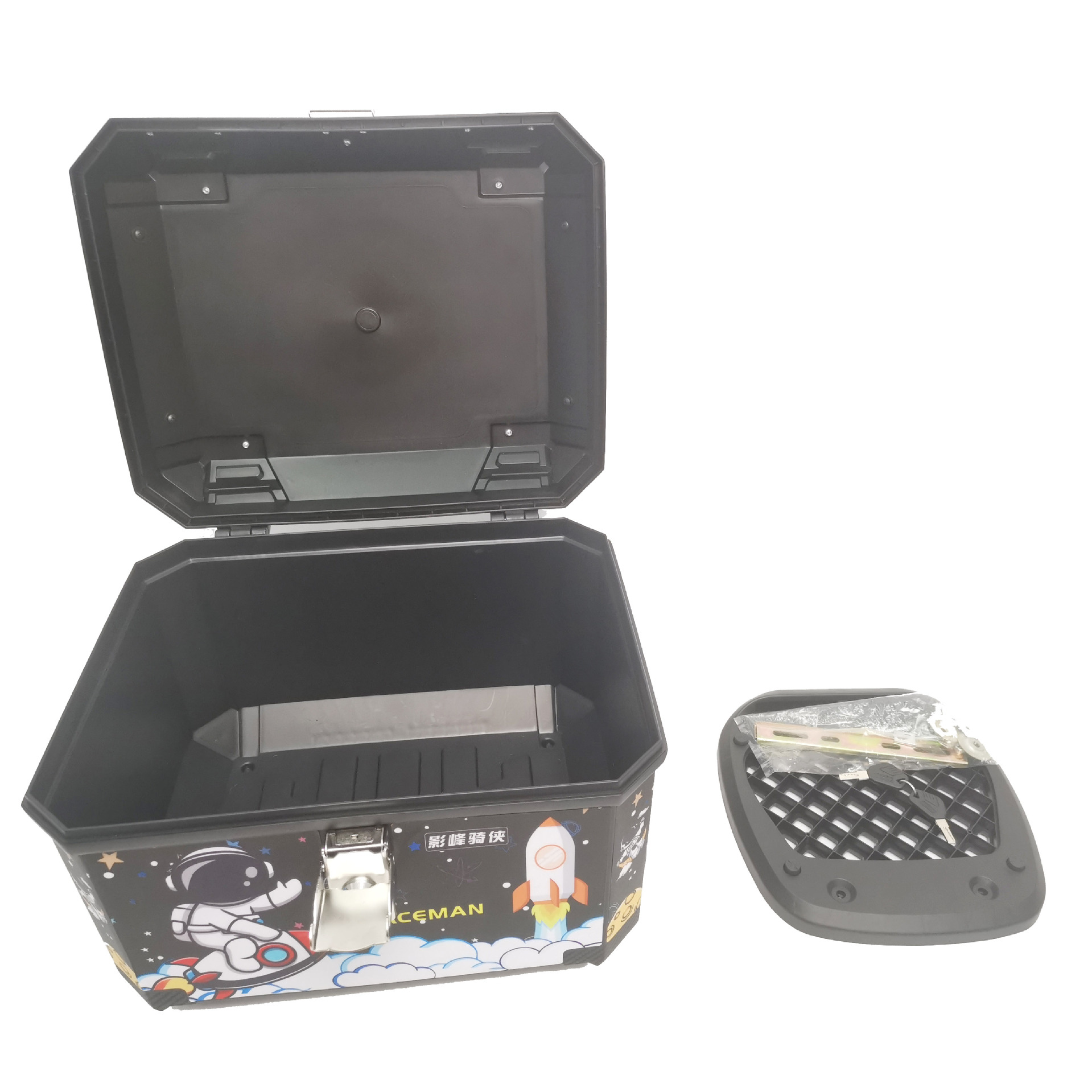 Motorcycle rear trunk universal PP tail box 45L waterproof trunk non-aluminum alloy battery car toolbox