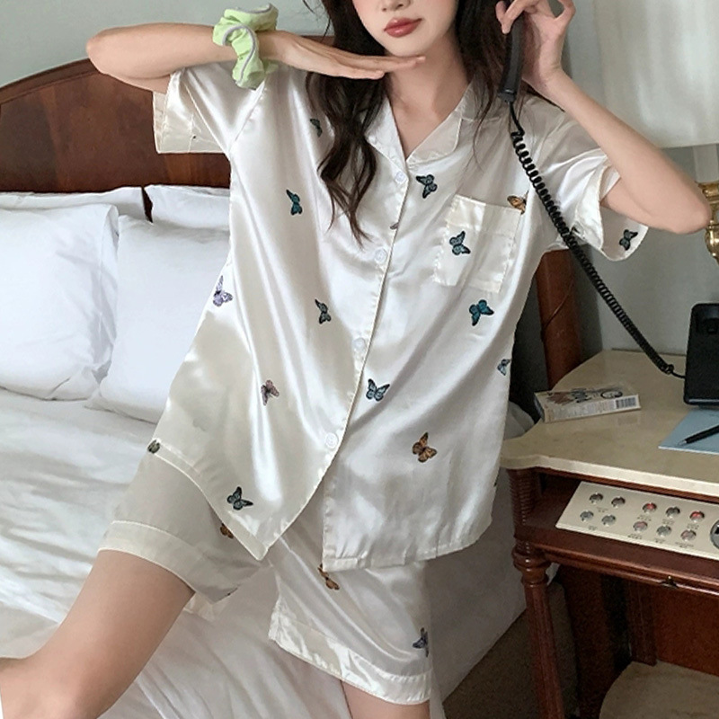 더블 쇼트 아이스 실크 흰나비