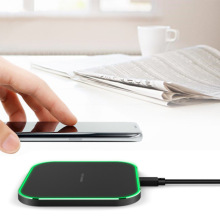 跨境桌面超薄金属方形无线充电器15w快充镜面无线充电器30W