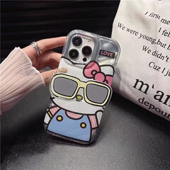 アニメクリエイティブサングラスアニメアップル16小新携帯ケース全カバーiphone12KT猫スタンド保護カバー