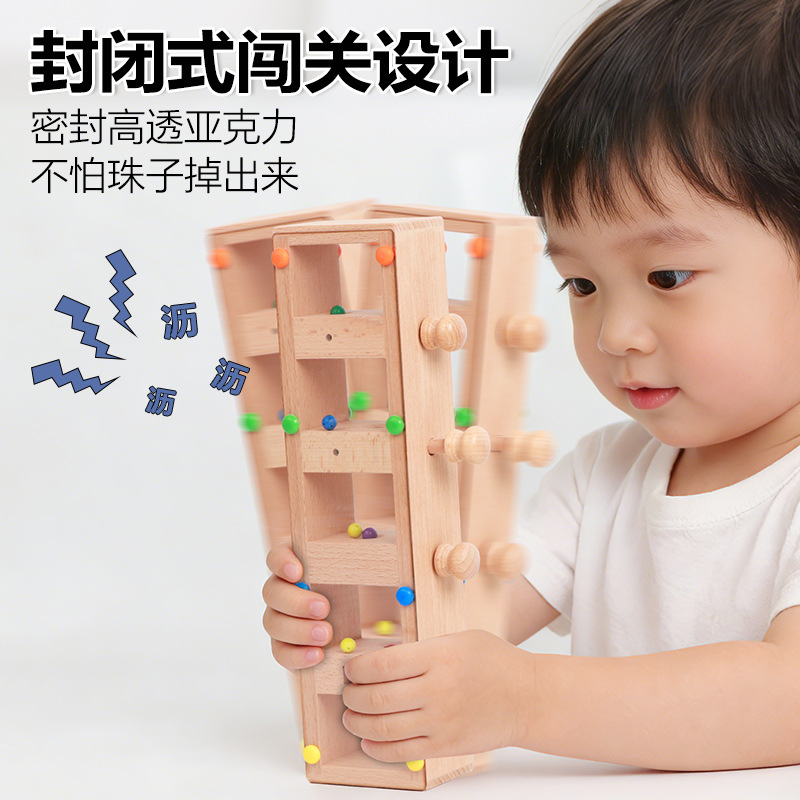Bolas de madera rompecabezas juguetes infantiles educación temprana mano ojo coordinación entrenamiento infantil desarrollo intelectual juego de bloques de construcción