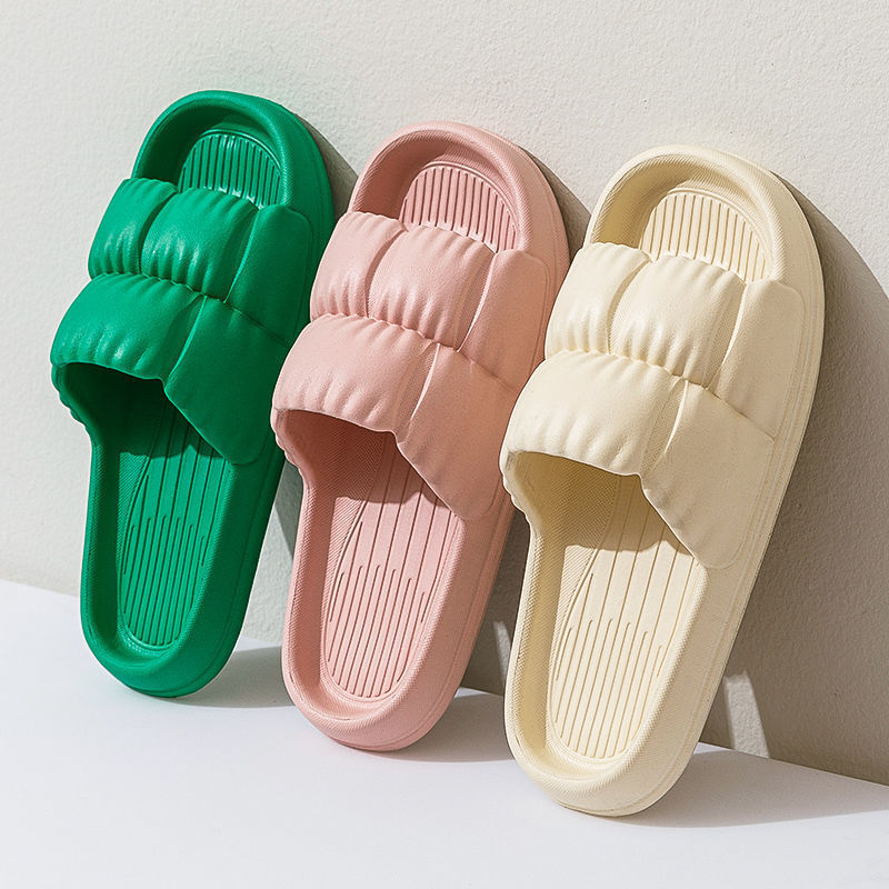 Stepping on excrement feeling petal slippers women's household bathroom home Bath non-slip summer sandals for couples men's summer outdoor wear