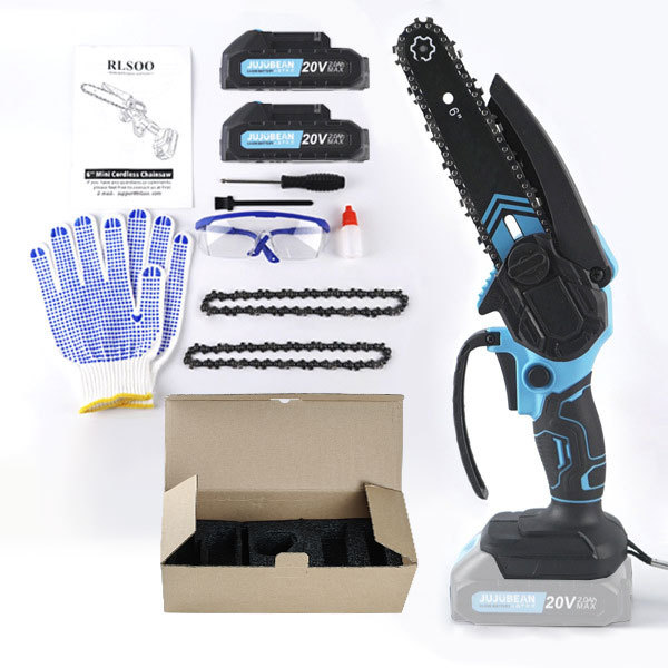 Sierra eléctrica de litio de 6 pulgadas transfronteriza, motosierra recargable, sierra de mano pequeña para tala doméstica, mini herramienta eléctrica para leña