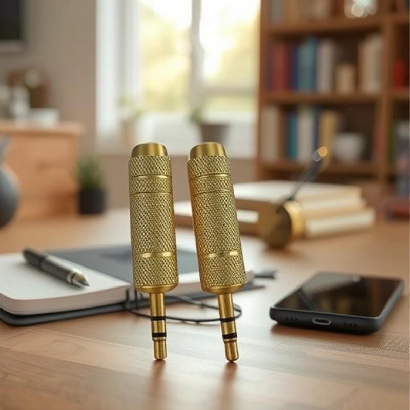 镀金 3.5双声道转6.5转换插头 3.5公转6.5母 音频头 立体声插头