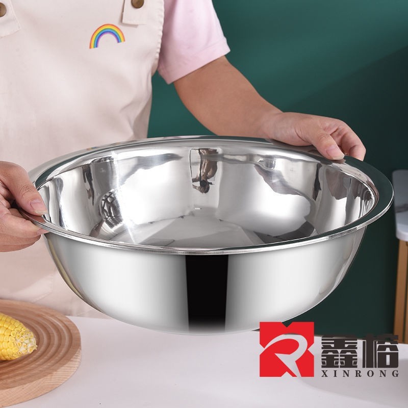 特厚不锈钢食品级洗菜盆多功能大盆和面圆形洗脸盆家用厨房调料盆|undefined