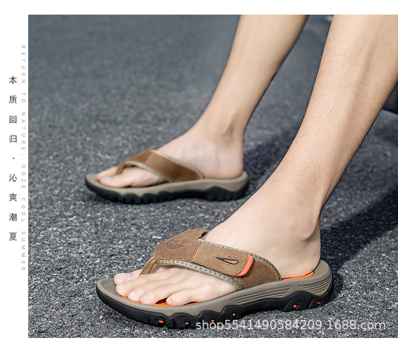 Dép sandal nam quai ngang da bò lớp đầu tiên, may thủ công, form rộng, kiểu mới — 7222 màu nâu, 7222 màu đen, 7222 xám xanh, 7222, màu vàng kim chi tiết 28