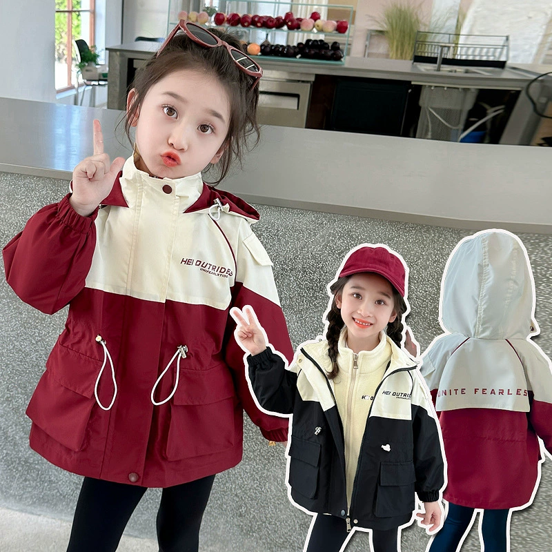 Детская куртка с цветными блоками, осень-зима 2025, новая стильная зимняя повседневная трехслойная куртка для малышей.