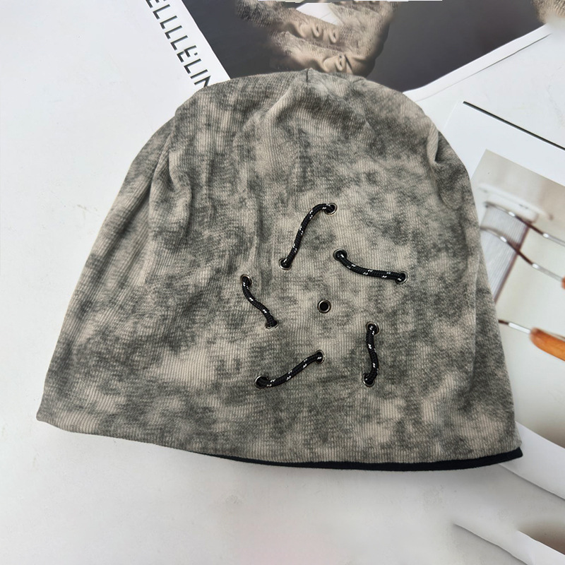 美式复古废土风堆堆帽秋冬新款帽子女大头围显脸小冷帽百搭包头帽|undefined