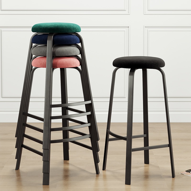 Nordic bar chair modern simple round stool high chair bar chair…