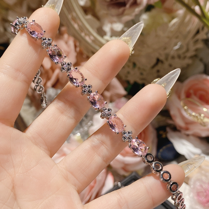 18g Weight Copper Pendant Material Zircon Inlay Material Bracelets Classification Copper Chain Material 1 Piece Quantity Holiday, Daily Occasion Copper Material Heart Shape, Flower, Bow Knot Pattern Women's Gender Inlay Design Cute, Simple Style Style Copper Inlay Heart Shape Flower Bow Knot Zircon Bracelets 1