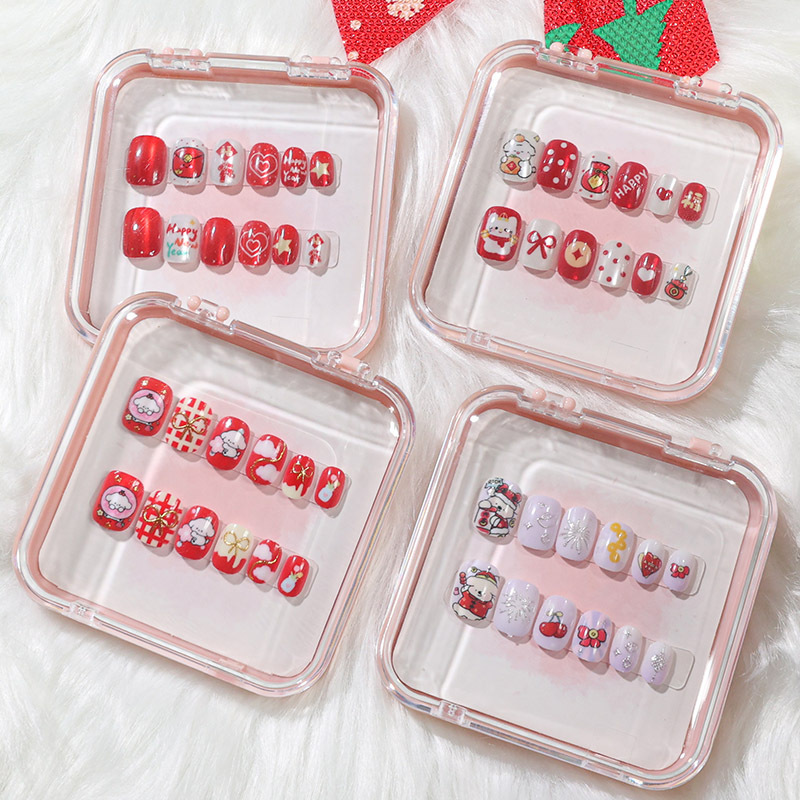 Nuevos productos estereoscópicos LIP oro ojo de gato usar uñas hechas a mano pieza de uñas pieza de uñas productos terminados lindo dibujo animado pegatinas de uñas