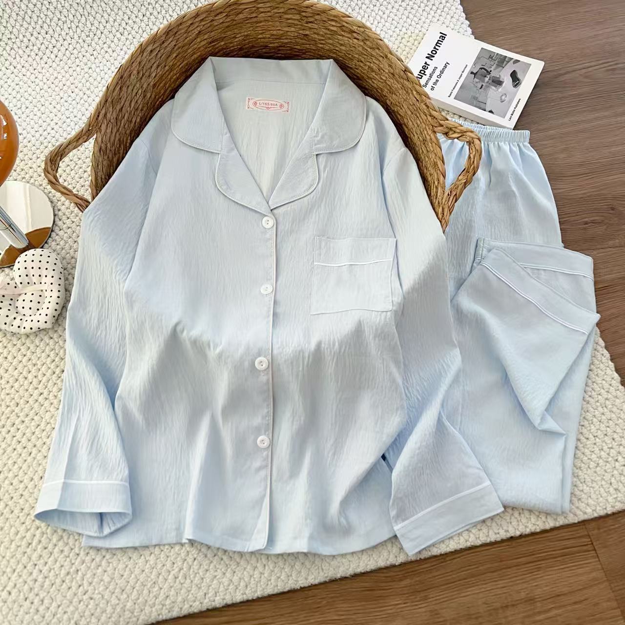 Cartoon al por mayor transfronterizo nubes de algodón pantalones de manga larga pijamas cardigans dulces de alto valor de ropa de hogar conjunto de ropa exterior