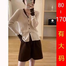 【专柜高货】2024新款入秋气质时尚撞色百搭针织复古开衫上衣毛衣