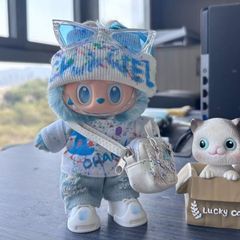 一二三代通穿labubu衣服涂鸦风套装娃衣站姿坐坐派对衣服