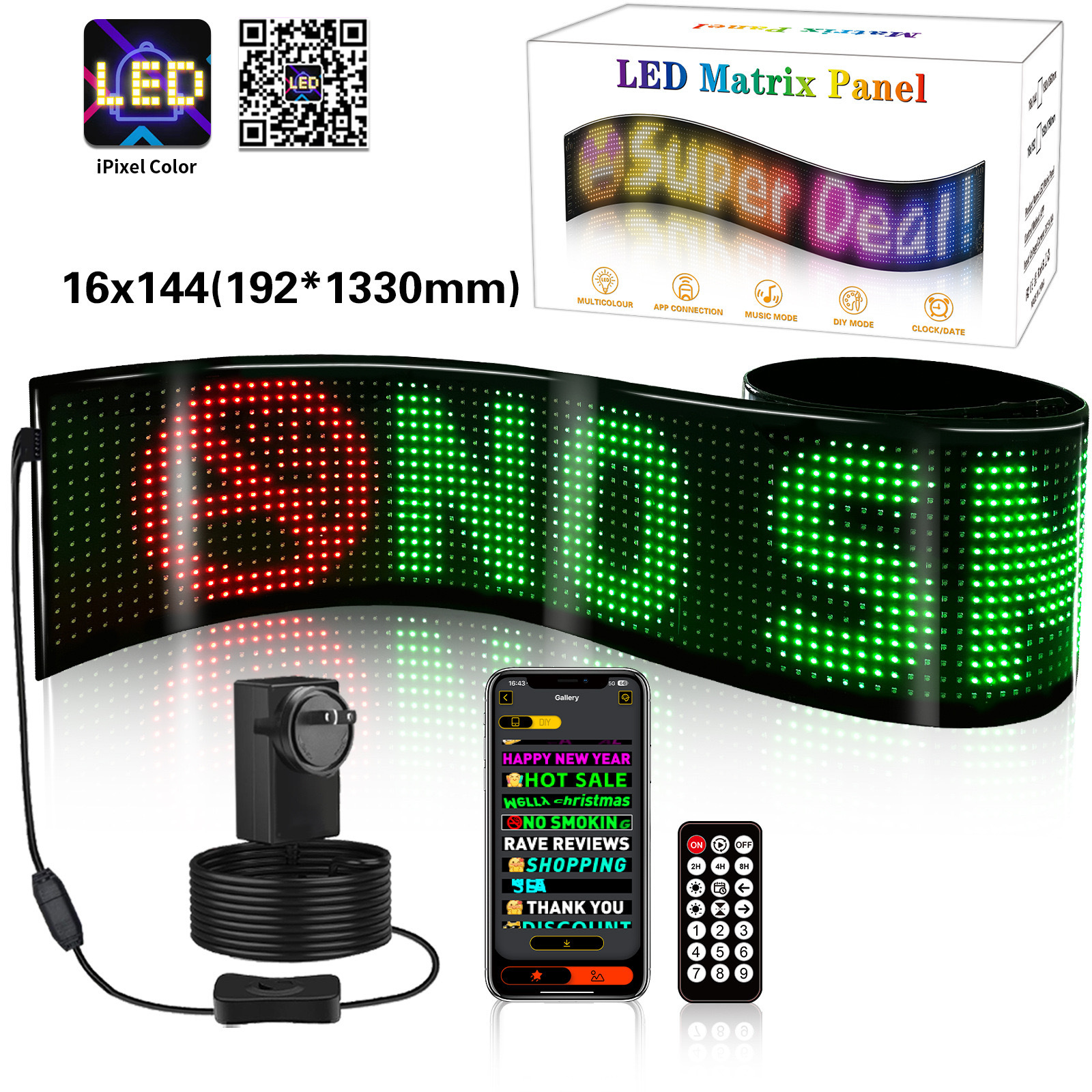 Amazon Led car sign display flexible publicidad LED pantalla suave con control remoto fabricante de comercio exterior transfronterizo