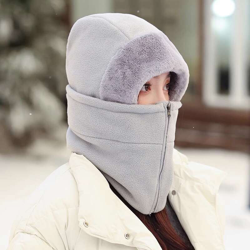 保暖帽子女冬季骑行电动车保暖神器加厚棉帽防风防寒面罩雷锋帽|undefined