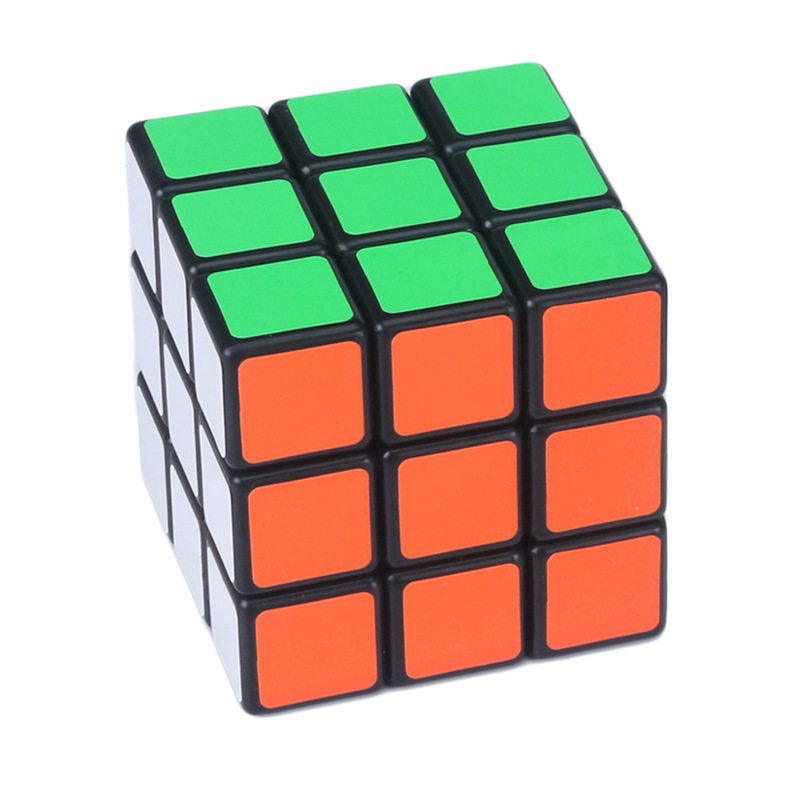 Inteligencia infantil Cubo de Rubik juguete competencia competitiva para niños 5,7 cm fondo negro pegatina fluorescente Cubo de Rubik de tercer orden