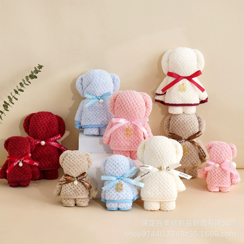 Подарочный набор: полотенце из кораллового флиса в форме медведя, для свадьбы, торжеств, открытия мероприятий, оптовая продажа, рекламный подарок