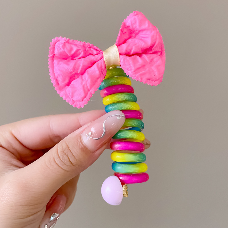 Gradiente de color gelatina línea telefónica cabello anillo cabeza cuerda para mujeres 2025 nueva banda de goma de cola de caballo alta toque de sombrero sin rastro temperamento