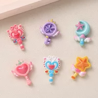 Мультфильм diy смола аксессуары ювелирные изделия маленький волшебная палочка сливочный клей ручной работы заколки для телефона чехлы для обуви застежки аксессуары