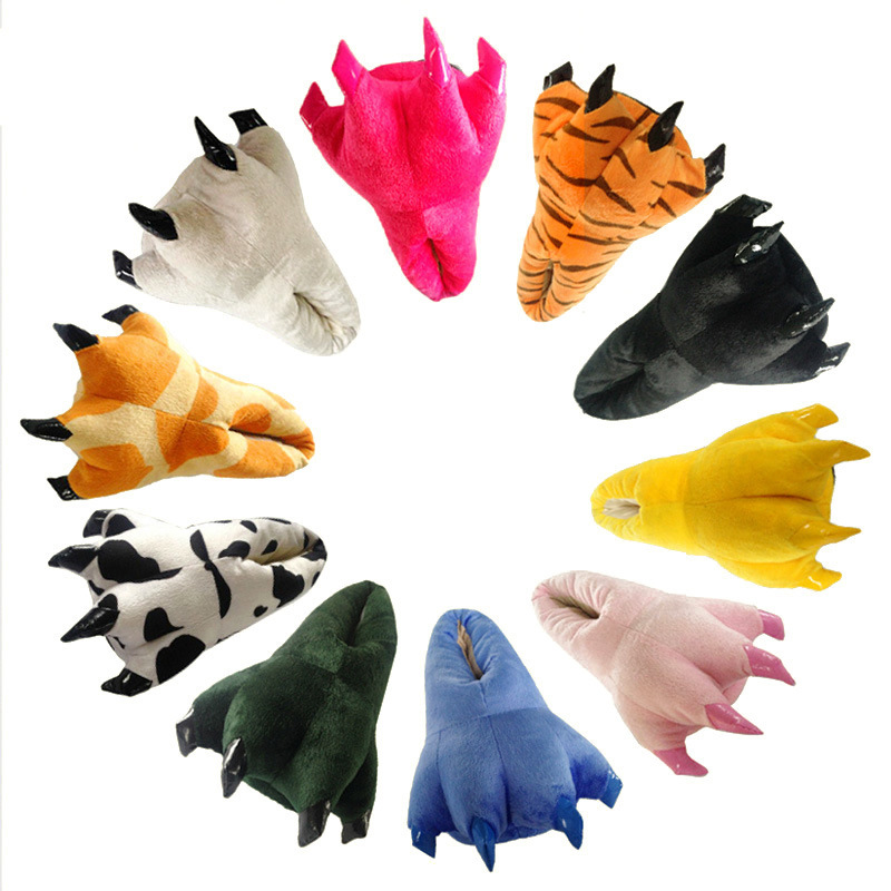 Manufacturer Wholesale Cartoon Shoes Cotton Slippers Yellow Cow Color Gray Red and Other Dropshipping Animal Claw Shoes Wholesale
