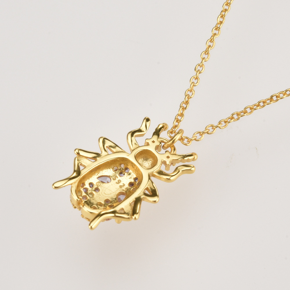 925 Sterling Silver Material 925 Sterling Silver Insect Pendant Necklace