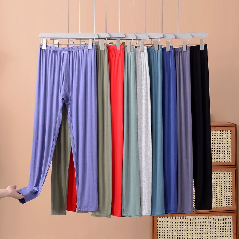 plus size Modal Autumn Trousers Men's Plus Weight Plus Loose Fat Guy Leggings Thin Warm Line Pants Thin Pants