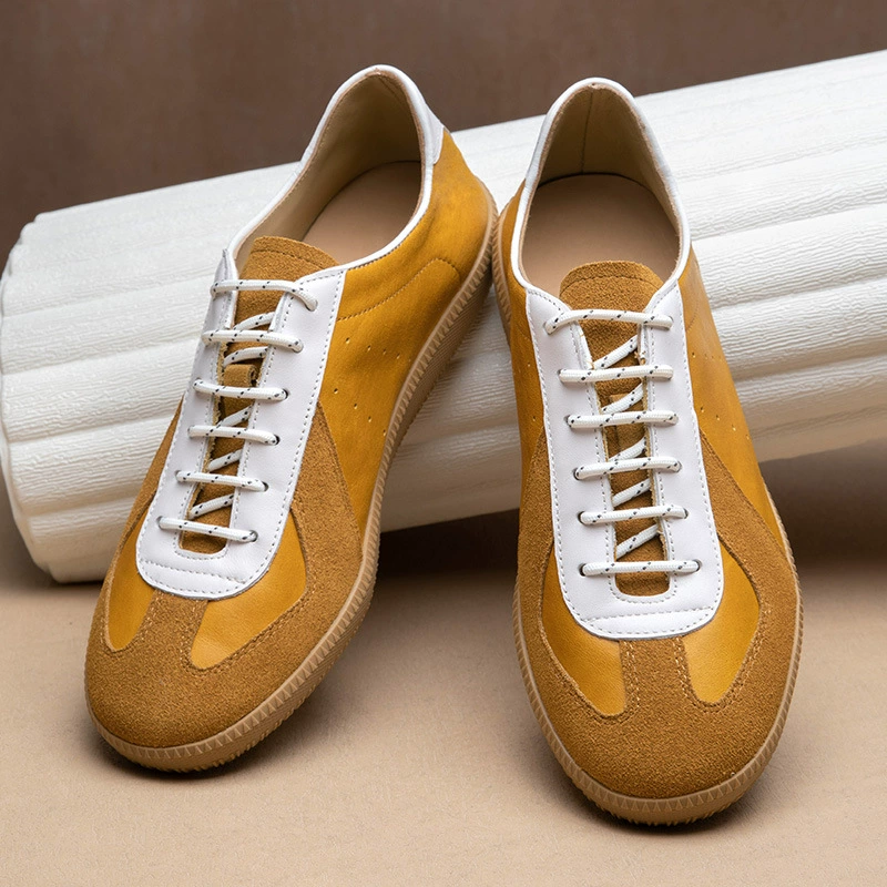 Нишевые ретро мокинг туфли мужские кожаные дышащие кожаные кроссовки