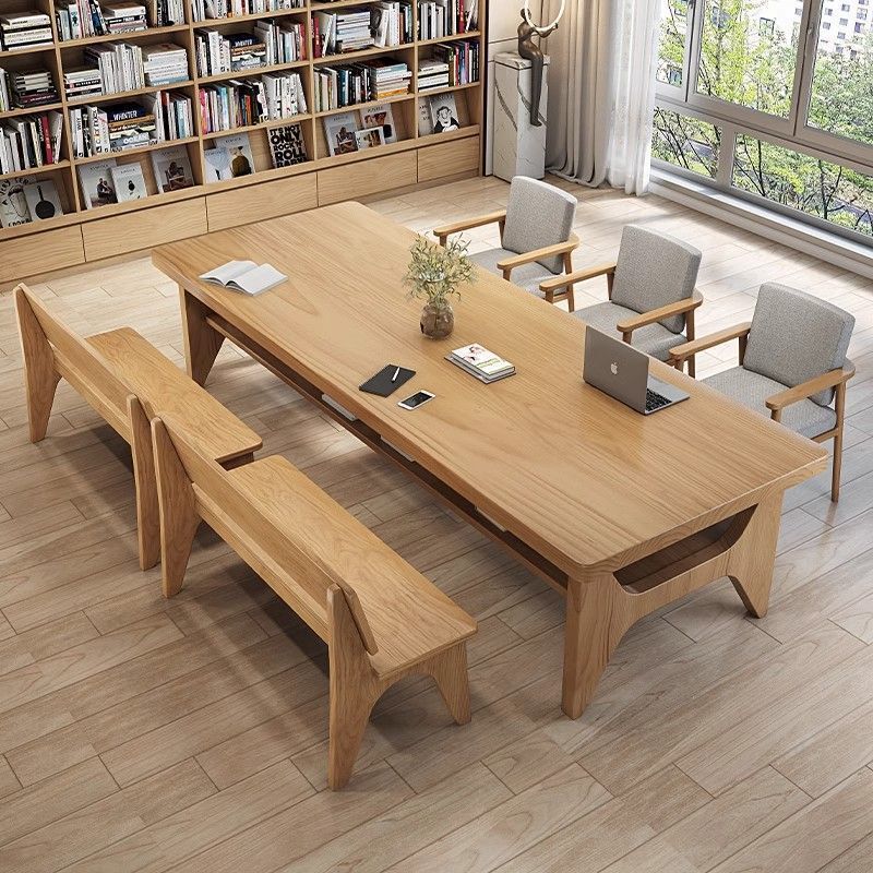 Living Room Solid Wood Double-Layer Desk, Light Luxury Rectangular Office Desk, Conference Table, Long Table, Home Study Room, Simple Work Desk Living Room Solid Wood Double-Layer Desk, Light Luxury Rectangular Office Desk, Conference Table, Long Table, Home Study Room, Simple Work Desk