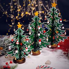 メーカー直販新型ミニ漆面三枚木製クリスマスツリークリスマス装飾品卸売り