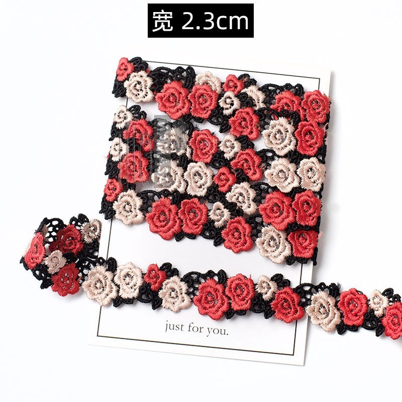 手作り服チャイナドレスカーテン布芸補助材料ポリエステル刺繍水溶レース幅3.5cmカラーチェーン|undefined