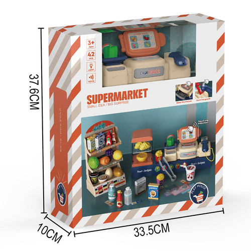 Foreign trade children's simulation ice cream pizza burger juice machine cashier coffee machine supermarket shopping play house toys