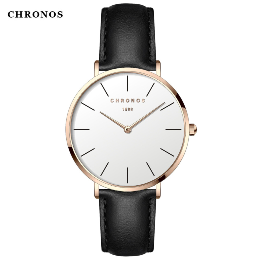Cross-border explosion CHRONOS Chronos lady watch Korean Edition fashion watch genuine leather Watch strap Quartz watch
