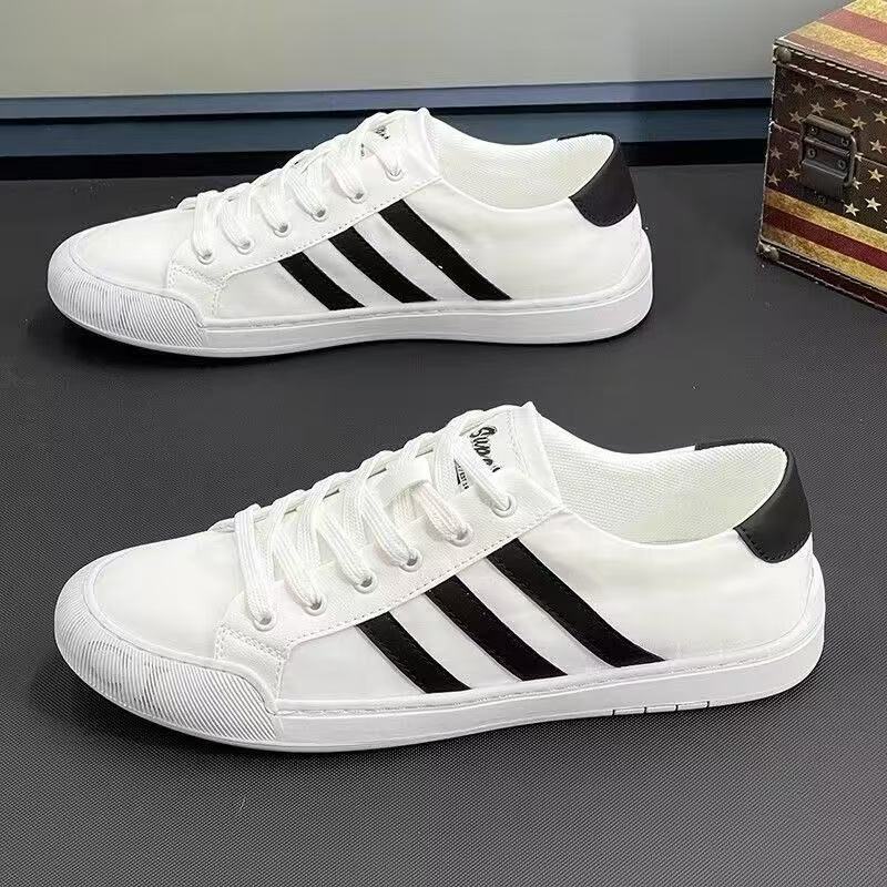 Men's Trendy Canvas Breathable Sneakers, Four-Season Casual Shoes, Fashionable Sports Shoes, Harajuku Style Student Men's Shoes