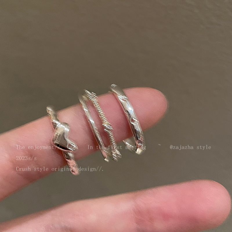 Heart-shaped Zircon Adjustable Ring For Women Minimalist Design_voghion.com