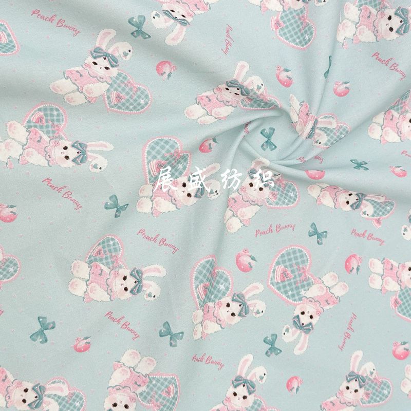 純綿かわいいアニメ猫犬プリント生地バッグテーブルクロス手作りdiy子供服パジャマ家服|undefined