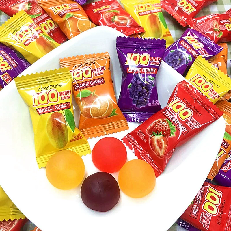 Фруктовый пралине-маэ шоколадное/жевательное? Wait. Let's do proper: 'Mao Sheng fruit flavor fudge rubber sugar PP candy juice flavored fudge bulk mixed flavor casual snacks and citrus candy'