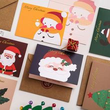 圣诞老人贺卡圣诞节祝福小卡片卡通个性节日留言卡带信封