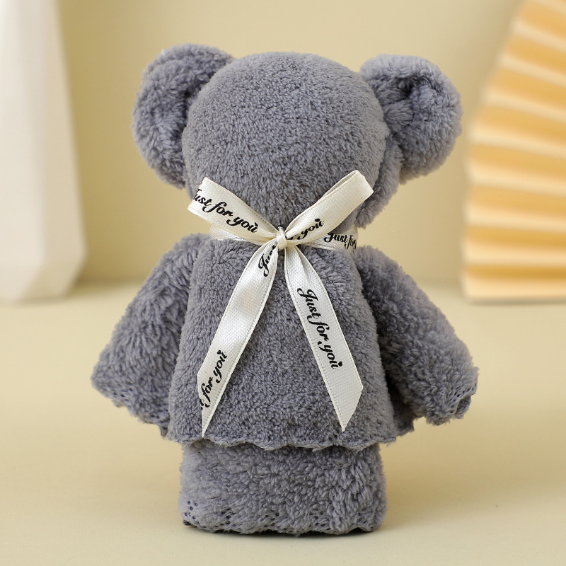 お土産コーラルベルベットクマタオルギフトスクエアタオル結婚式誕生日お返しギフトホリデーオープニングクリエイティブ吸水タオル|undefined