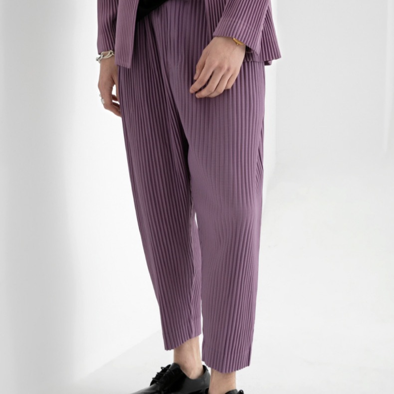 Miyake Workshop plisados pantalones de verano para hombre drapeado rábano elástico casual japonés suelto nueve puntos JF149